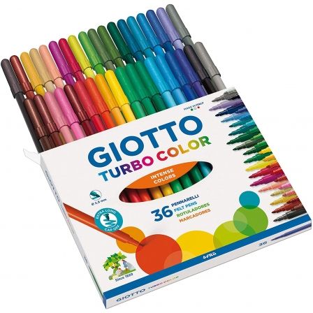 Giotto Turbo Color Estuche de 36 Rotuladores Surtidos con Punta de 2,8 mm Giotto Turbo Color Estuche de 36 Rotuladores Surtidos con Punta de 2,8 mm